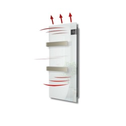 Silk Bianco in vetro 750W Scaldasalviette Radiatore Elettrico DualTherm Radialight ONS07021