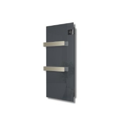 Silk Anthracite Grey glass 750W Towel Warmer DualTherm Radialight Electric Radiator ONS07031