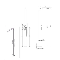 Doccia in acciaio 316L modello BUDONI colore Inox