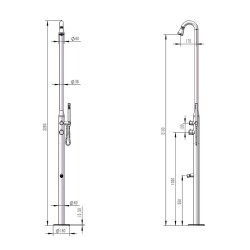 Doccia in acciaio 316L modello STINTINO colore Inox