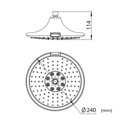 Soffione doccia a pioggia rotondo diametro 240 mm LED-3