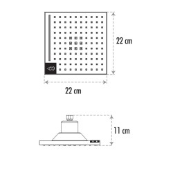 Soffione doccia a pioggia quadrato 22x22 cm LED-5