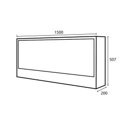 Built-in fireplace model VULTURE width 150 750-1500W