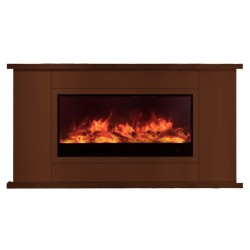 KIT Fireplace and Cabinet brown wood DESIO-180 750-1500W