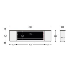 KIT Fireplace and Cabinet anthracite in wood MEDA-150 750-1500W