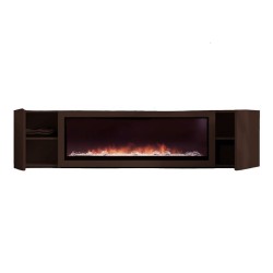 MEDA-180 750-1500W Brown Wooden Fireplace and Cabinet KIT