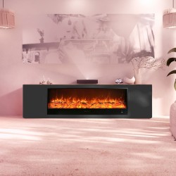 KIT Fireplace and Cabinet black wood MEDA-180 750-1500W