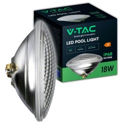 18W Led per piscina PAR56 VETRO Luce Fredda