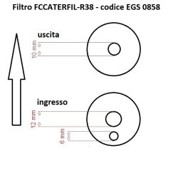 FCCATERFIL-R38 Filtro Terminter ricambio carbone attivo out 10mm